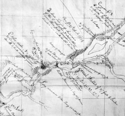 Detail, Sketch of the Columbia River, maps of Lewis and Clark published by Ruben Gold Thwaites